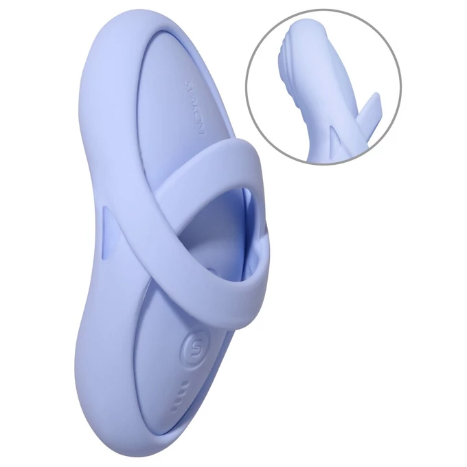 Svakom Echo 2 – Mini vibrátor na prst s odnímatelným pouzdrem a funkcí ohřevu, Fialový
