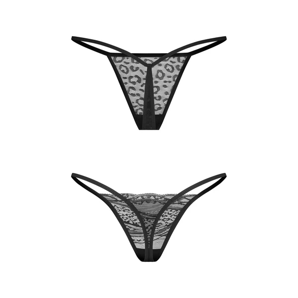 Obsessive Clara 2-pak - Stringi z otwartym krokiem