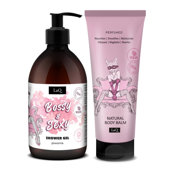 Laq &quot;Bossy &amp; Sexy&quot; - Zestaw żel pod prysznic i balsam do ciała o zapachu piwoni