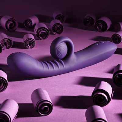 Playboy Curlicue - Wibrator króliczek z rozwijaną spiralą