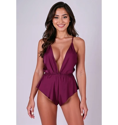 Passion Sensie Plum - Satynowe body, Fioletowe