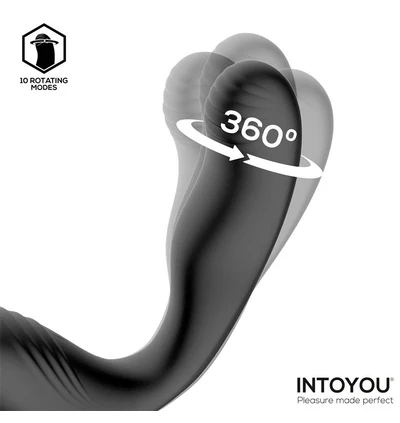 Intoyou Bruce - Masażer prostaty z podwójnym pierścieniem erekcyjnym, z funkcją rotacji