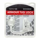 Perfect Fit Armour Tug Lock  - prsten s příčkou a análním kolíkem průhledný