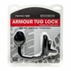 Perfect Fit Armour Tug Lock  - prsten s příčkou a análním kolíkem černý