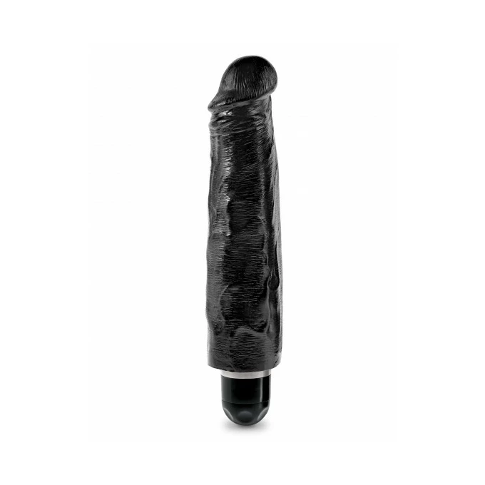 Kink Cock 7&quot; Vibrating Stiffy Black - wibrujące dildo