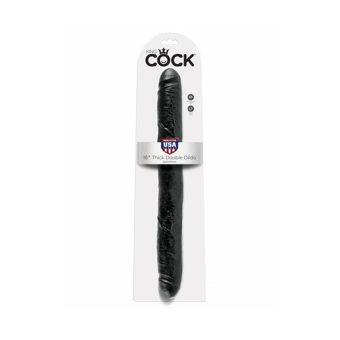 King Cock 16&quot; Thick Double Dildo Black - podwójne dildo