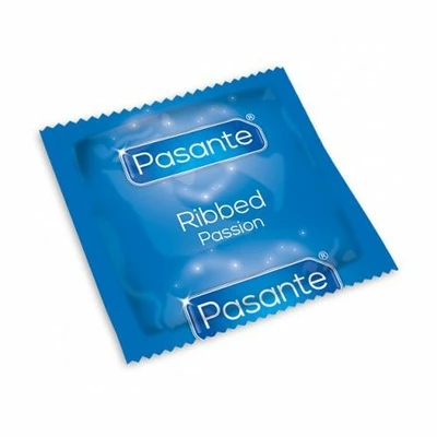 Pasante  Ribbed / Passion - prezerwatywy rozgrzewające