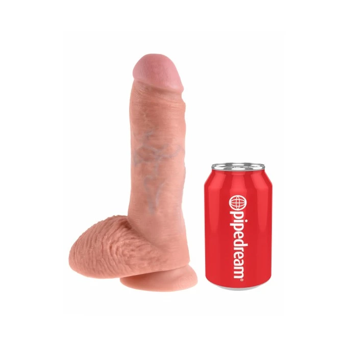 King Cock 8&quot; Cock with Balls Flesh - dildo