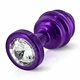 Diogol Ano Butt Plug Ribbed Purple 35 mm  - zdobený anální kolík Fialový