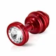 Diogol Ano Butt Plug Ribbed Red 25 mm  - zdobený anální kolík červený