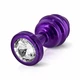 Diogol Ano Butt Plug Ribbed Purple 25 mm  - zdobený anální kolík Fialový