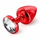 Diogol Anni Butt Plug Round Red 30 mm  - zdobený anální kolík červený