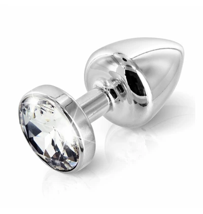 Diogol Anni Butt Plug Round Silver Plated 25 mm - zdobiony korek analny, Srebrny
