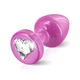 Diogol Anni R Butt Plug Heart Pink 25 mm  - zdobený anální kolík Růžový
