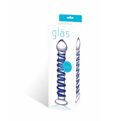 Glas Blue SpiralGlass Dildo - Szklane dildo
