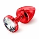 Diogol Anni Butt Plug Round Red 25 mm  - zdobený anální kolík červený