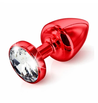 Diogol Anni Butt Plug Round Red 25 mm - zdobiony korek analny, Czerwony