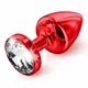 Diogol Anni Butt Plug Round Red 35 mm  - zdobený anální kolík červený