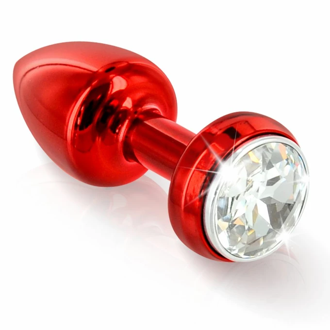 Diogol Annixitting Vibrating Butt Plug Red 34 mm - wibrujący korek analny ze zdobieniami, Czerwony