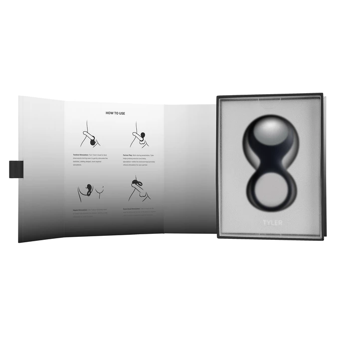 Svakom Tyler Vibrating Ring Black  - černý erekční kroužek s vibracemi