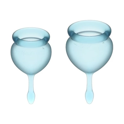 Satisfyer Feel Good Menstrual Cup Set Light Blue - Kubeczki menstruacyjne