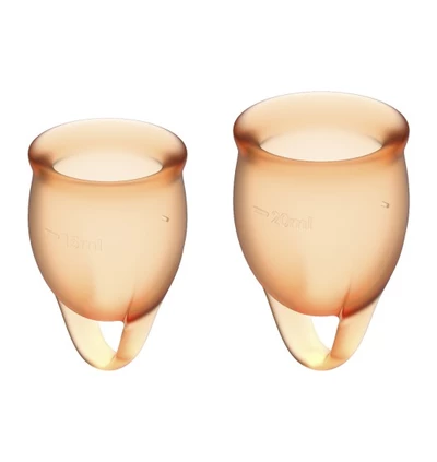 Satisfyer Feel Confident Menstrual Cup Set Orange - Kubeczki menstruacyjne