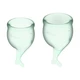 Satisfyer Feel Secure Menstrual Cup Set Light Green  - Menstruační kalíšek