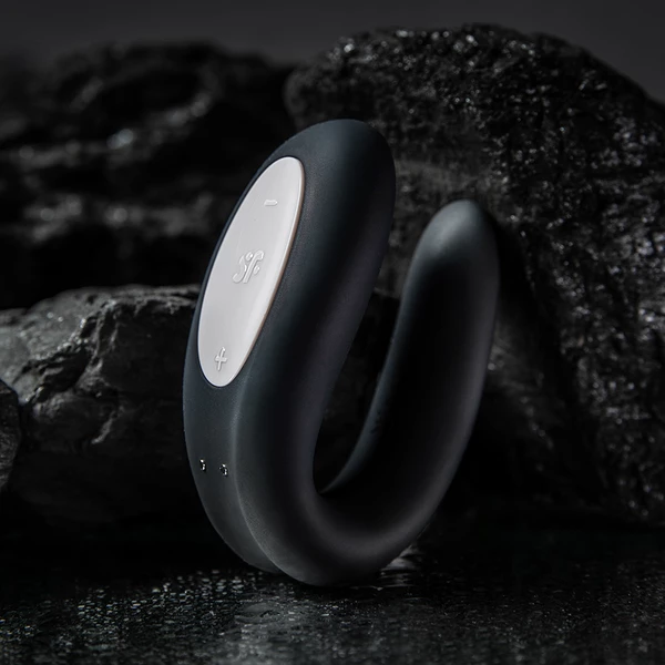 Satisfyer Double Joy Black  - Vibrátor pro páry ovladatelný přes aplikací