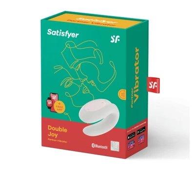 Satisfyer Double Joy White  - Wibrator dla par sterowany aplikacją
