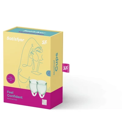 Satisfyer Feel Confident Menstrual Cup Set Light Green - Kubeczki menstruacyjne