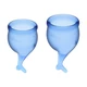 Satisfyer Feel Secure Menstrual Cup Set Dark Blue  - Menstruační kalíšek