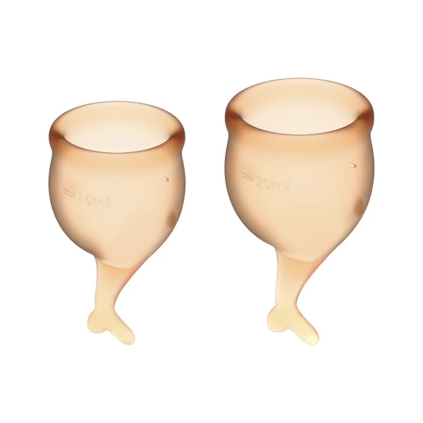 Satisfyer Feel Secure Menstrual Cup Set Orange - Kubeczki menstruacyjne