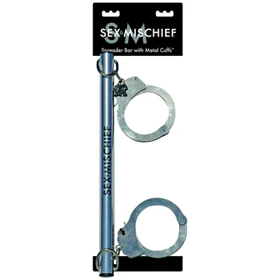 Sex&amp;Mischief Spreader Bar with Metal Cuffs - Drążek