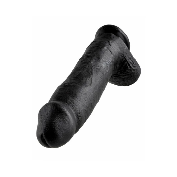 King Cock 12&quot; Cock with Balls Black - Dildo klasyczne