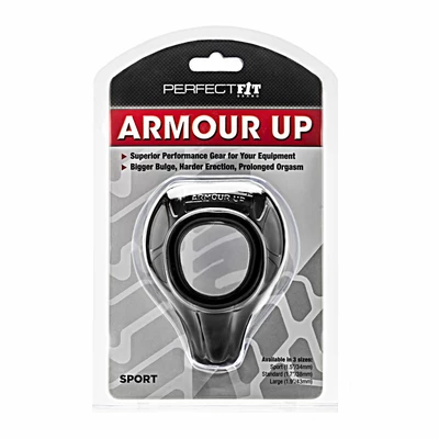 Perfect Fit Armour Up Sport Black  - Elastyczny pierścień erekcyjny, Czarny