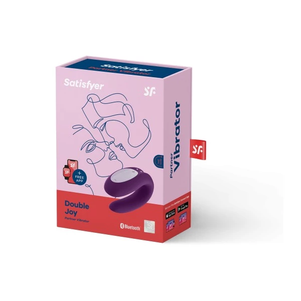 Satisfyer Double Joy Violet  - Wibrator dla par sterowany aplikacją