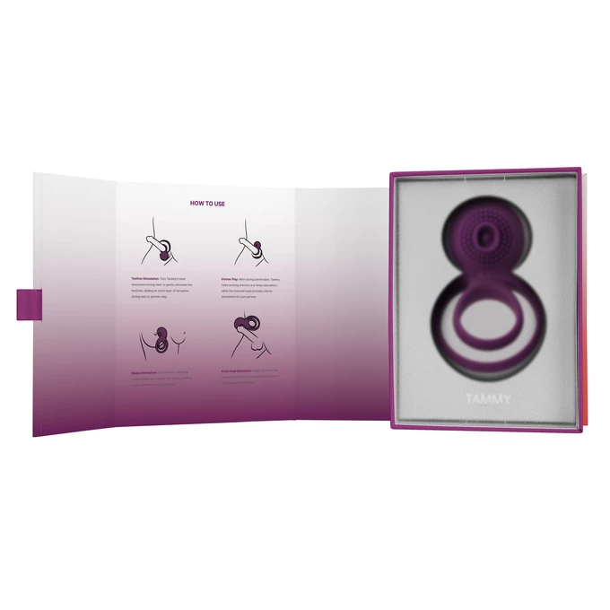 Svakom Tammy Vibrating Ring Violet - Wibrujący pierścień na penisa, Fioletowy