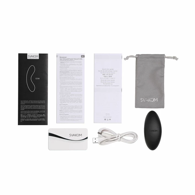 Svakom Echo Clitoral Stimulator Black - Wibrator łechtaczkowy, Czarny