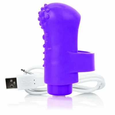 The Screaming O Charged FingO Finger Vibe Purple - Wibrator na palec , Fioletowy