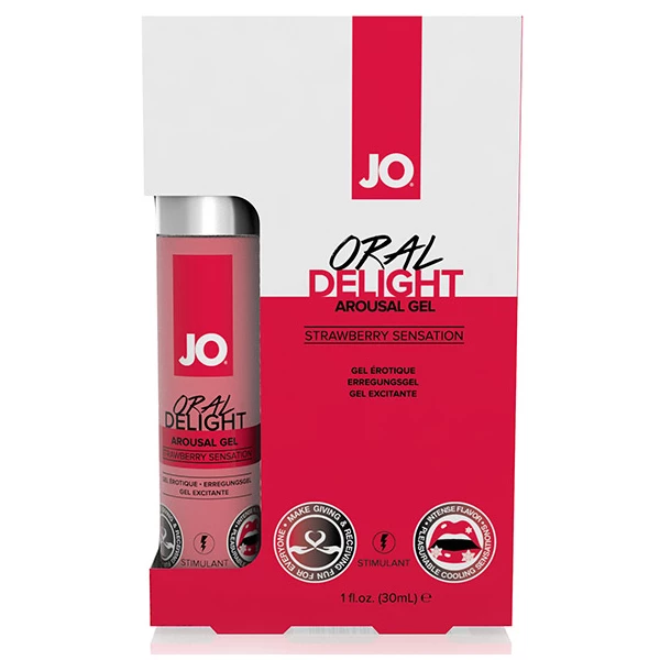 System JO Oral Delight Strawberry Sensation 30 m Truskawka - żel do seksu oralnego