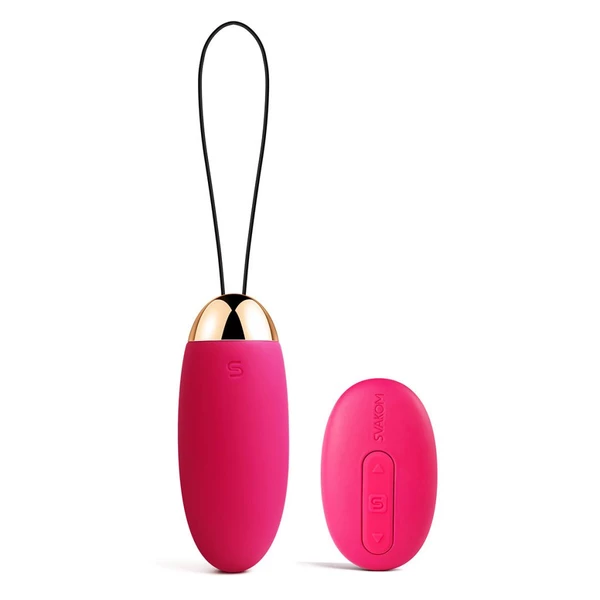 Svakom Elva Vibrating Egg Plum Red - wibrator jajko, Czerwony