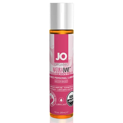 System JO NaturaLove Organic Lubricant Strawberry 30 ml - Naturalny lubrykant o smaku truskawki